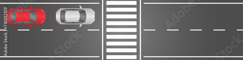 Crosswalk. Pedestrian Crossing Road. Zebra Crossing. Vector Illustration. 