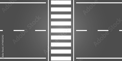 Crosswalk. Pedestrian Crossing Road. Zebra Crossing. Vector Illustration. 
