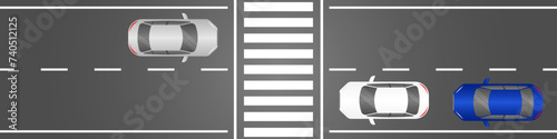 Crosswalk. Pedestrian Crossing Road. Zebra Crossing. Vector Illustration. 