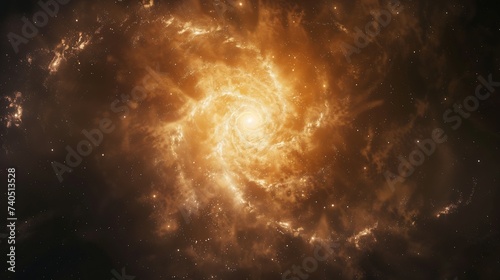 Awesome spiral galaxy many light years far from the Earth Elements : Generative AI