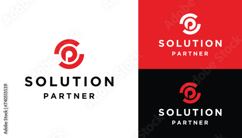 Initial Letter SP P S SP with Simple Luxury Elegant Circular Line Art Logo Design