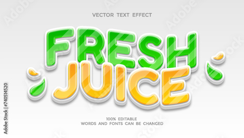 fresh juice editable 3d text effect