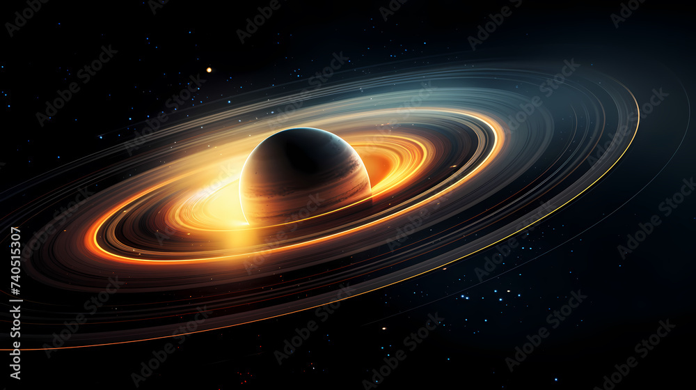 Stunning winning photo of Saturn's ring towers, concept of planetary rings
