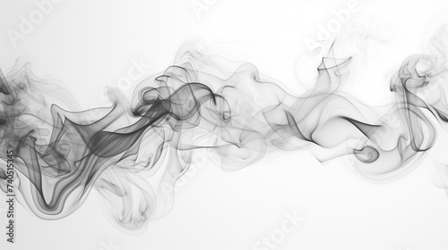 A harmonious blend of smoke wisps against a white background, crafting a scene of subtle beauty and grace.