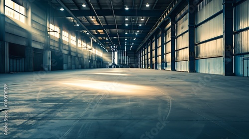 Empty warehouse wall or commercial area  industrial background   Generative AI