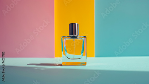 Exquisite perfume bottle captured against a clean background, presented in the highest quality. This ultra-detailed image highlights the elegance and craftsmanship of the fragrance, emphasizing its lu