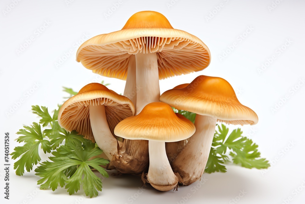 close up a Mushroom tiram isolated on white background