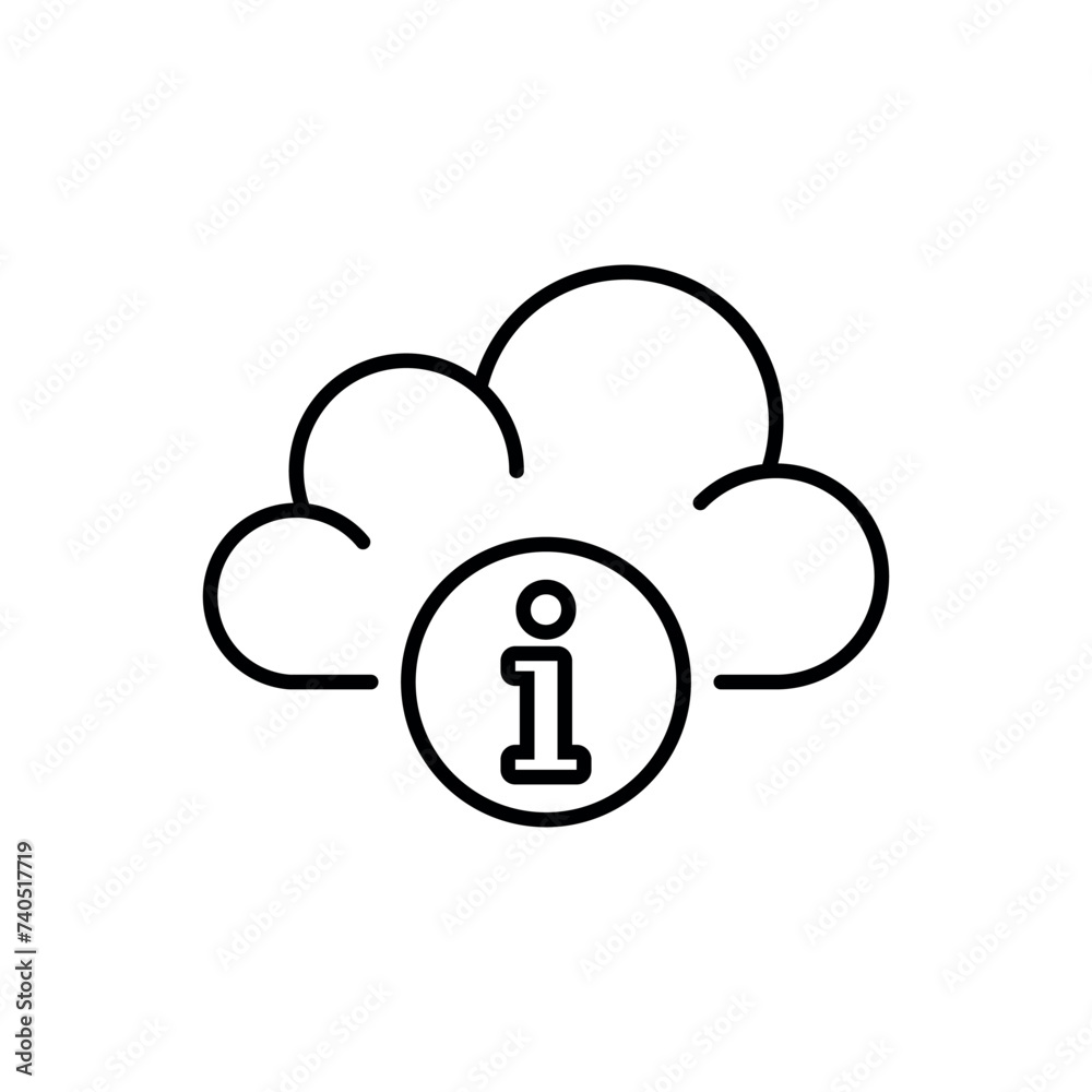 Cloud service icon vector illustration. Cloud info on isolated background. Cloud information sign concept. Cloud service icon vector illustration. Cloud info on isolated background. Cloud information sign concept.
