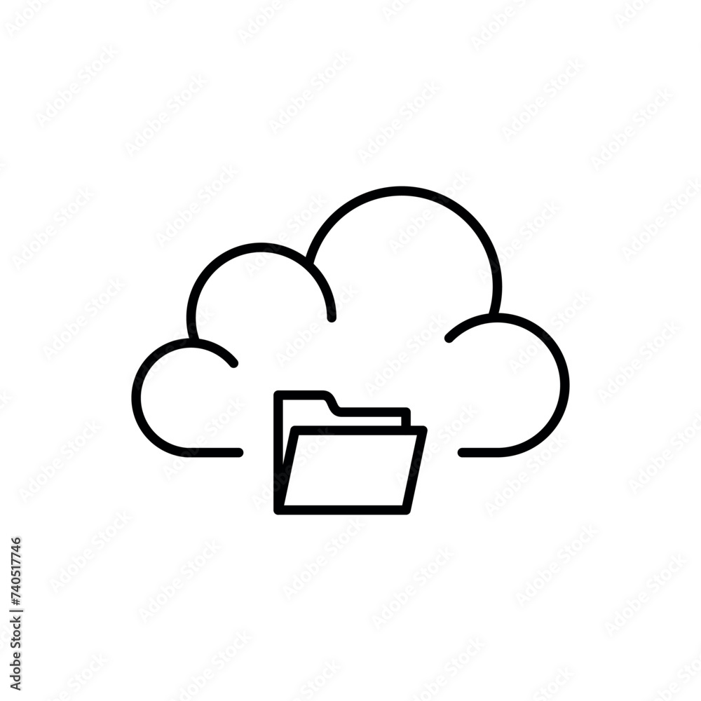 Cloud service icon vector illustration. Cloud folder on isolated background. Data storage sign concept. Cloud service icon vector illustration. Cloud folder on isolated background. Data storage sign concept.