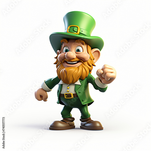 Wallpaper Mural 3d render icon of leprechaun with green hat cartoon generated AI Torontodigital.ca