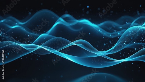Abstract blue background, Blue wallpaper, blue wavy website banner, blue wallpaper and particles background, glowing wavy lines wallpaper, © Tilak