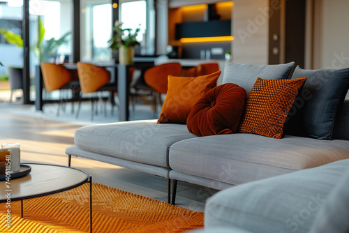 minimalist couch ini modern living room photo