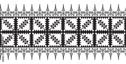 Tribal traditional fabric batik ethnic. ikat seamless pattern geometric repeating. Embroidery, wallpaper, wrapping, fashion, carpet, clothing. Black and white 