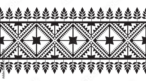 Tribal traditional fabric batik ethnic. ikat seamless pattern geometric repeating. Embroidery, wallpaper, wrapping, fashion, carpet, clothing. Black and white 