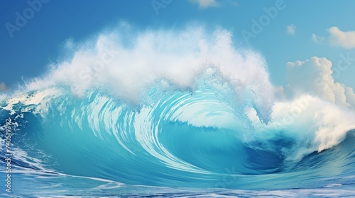 Breathtaking colossal ocean wave, perfect for surfers seeking thrilling adventures in the water