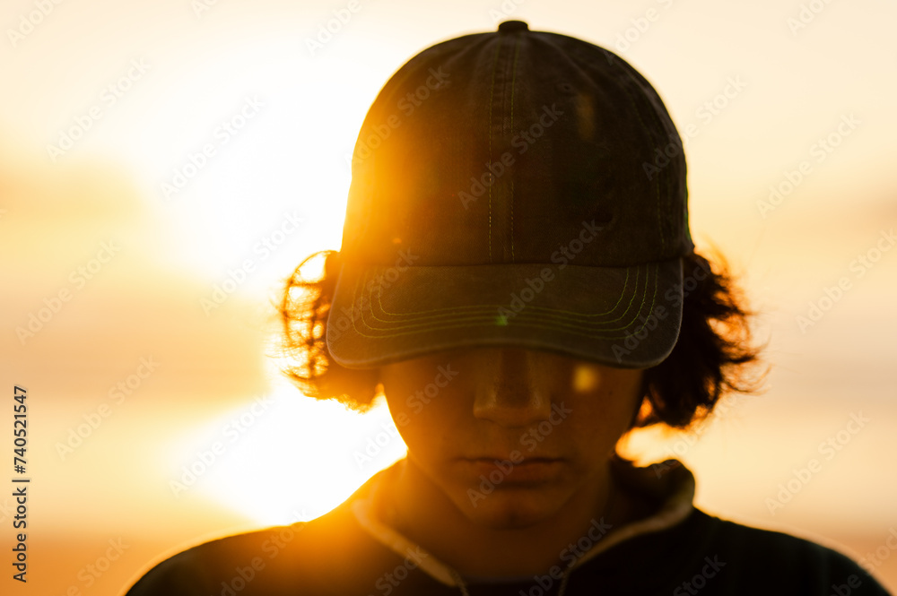 Sunset Glow and Cap Silhouette Sunset Glow and Cap Silhouette