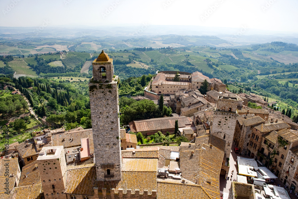 Overview of San Gimignano, Tuscany, Italy