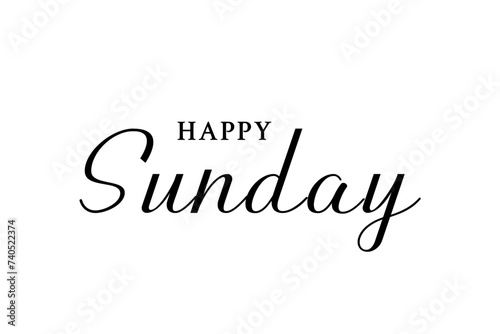 Happy Sunday – Vector text phrase with simple and modern lettering art style – Design for posts, banners, cards, or advertising