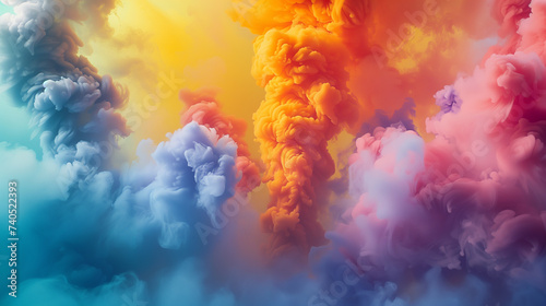 Chromatic explosions erupting in a haze of high-definition smoke