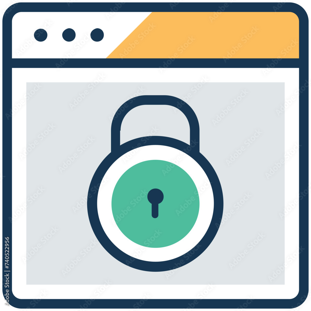 An icon of padlock flat design An icon of padlock flat design