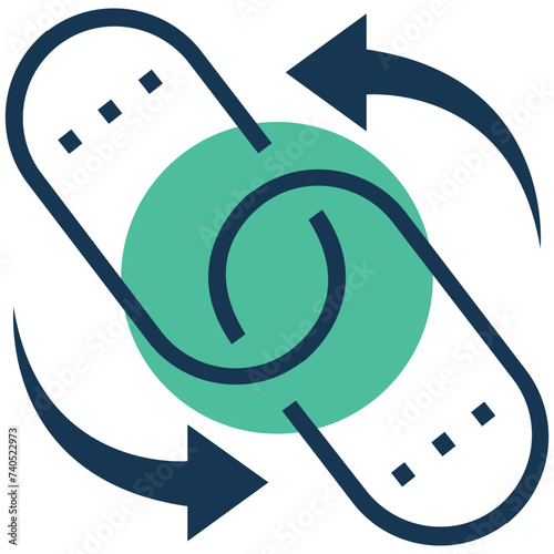 An icon of backlink flat design 