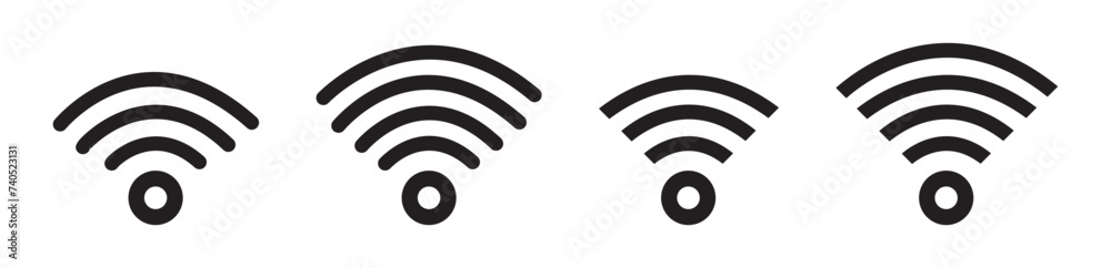 Wireless and WIFI icon. Wi-fi signal symbol. Wireless and WIFI icon. Wi-fi signal symbol.