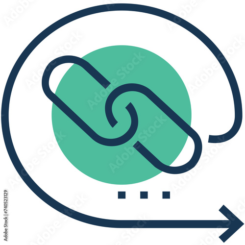 Flat icon denoting backlink