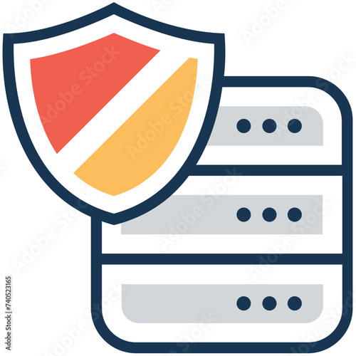 Flat icon od database security 