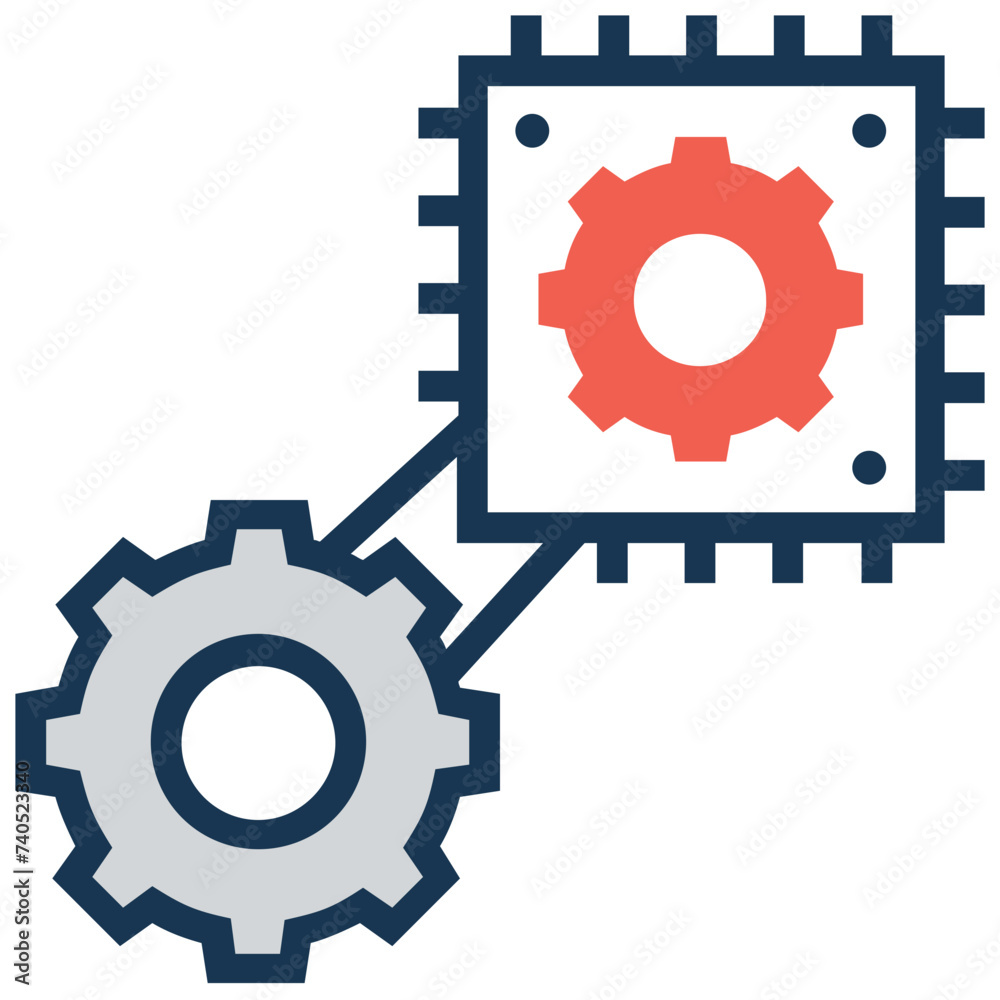 An icon of processing flat design An icon of processing flat design