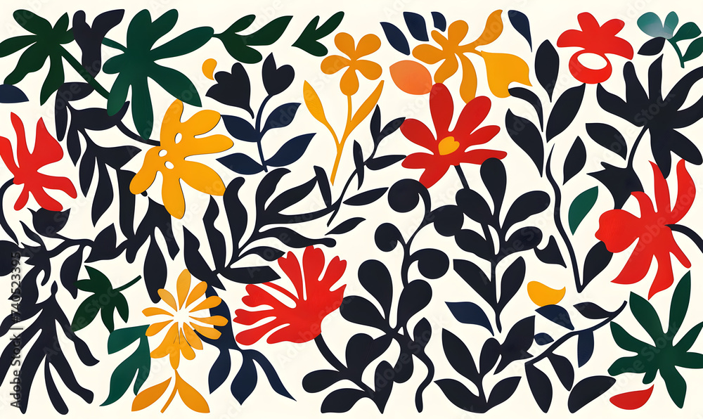 papercut flat design large pattern, Generative AI papercut flat design large pattern, Generative AI