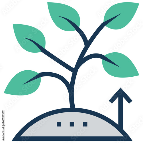 An icon of growing flat design 