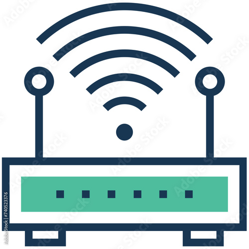 An icon of wifi flat design 