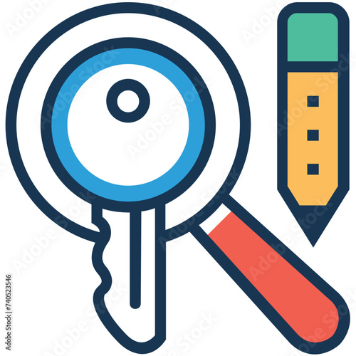 Flat icon of a keyword 