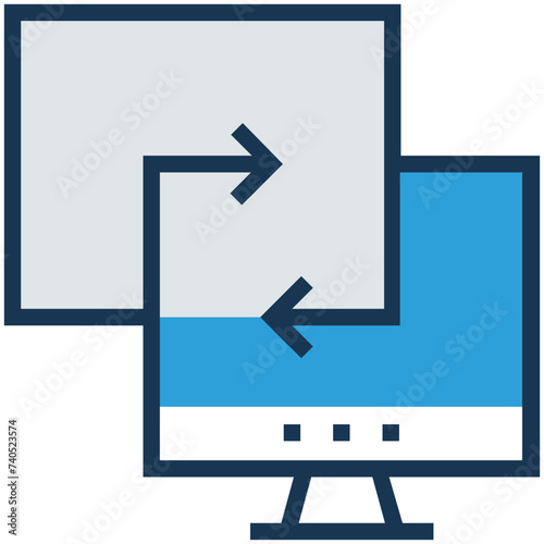 Trendy flat icon of a transfer 
