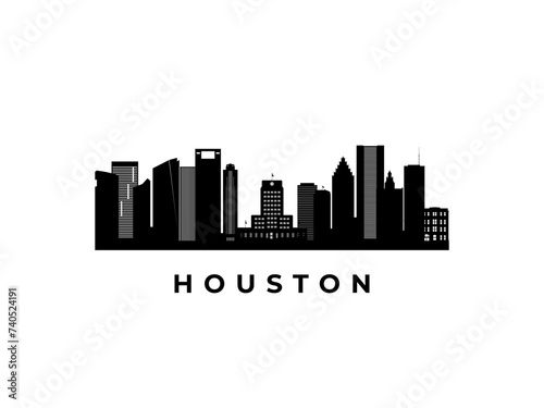 Vector Houston skyline. Travel Houston famous landmarks. Business and tourism concept for presentation  banner  web site.