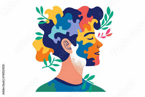vector flat international asperger day illustration