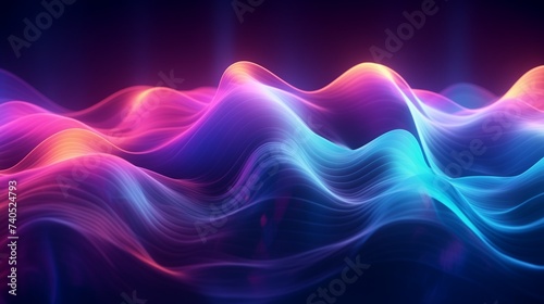 Neon waves crashing against each other in a symphony of vibrant colors and dynamic motion