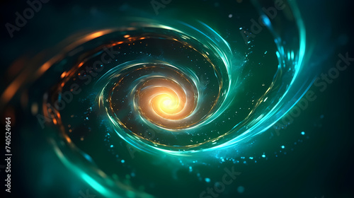 Abstract swirl, futuristic background and wave surface glow, wallpaper and digital art