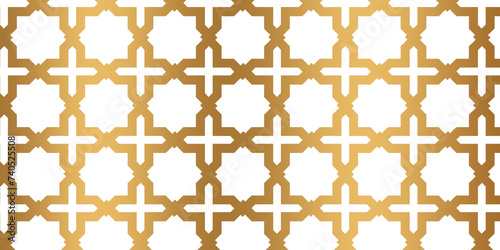 luxury gold islamic seamless pattern background element transparent png file, golden arabic pattern background design banner