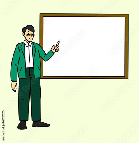 Male Teacher Teaching Vector Illustration