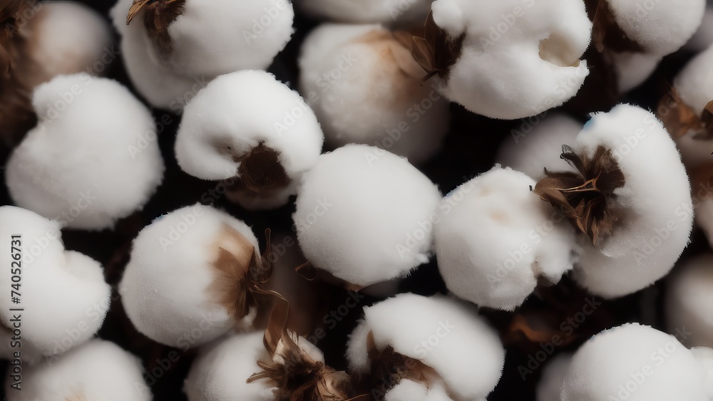 cotton flowers on black background cotton flowers on black background