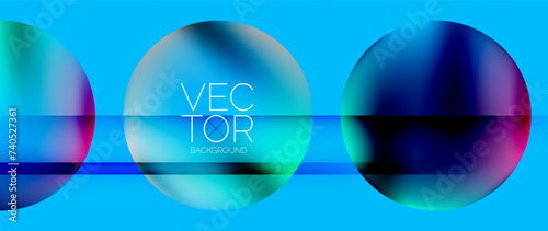 Dynamic bright colorful geometric elements with fluid gradients, lights, shadows blend in a minimal backdrop, creating captivating composition