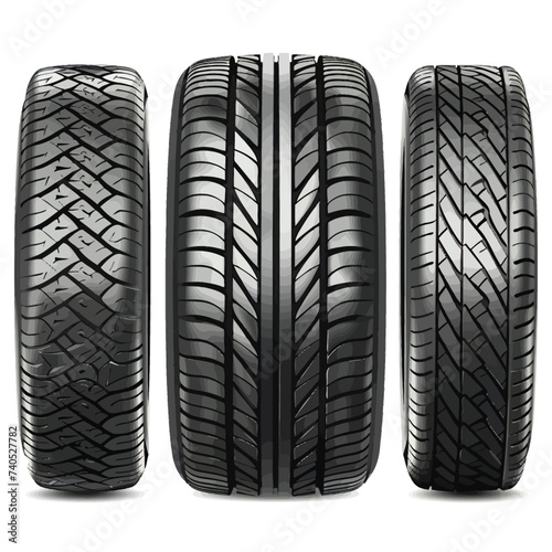Vector tire marks texture with grunge effect, splashes. Black monochrome tread prints Generative Ai