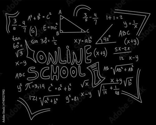 realistic math chalkboard background illustration
