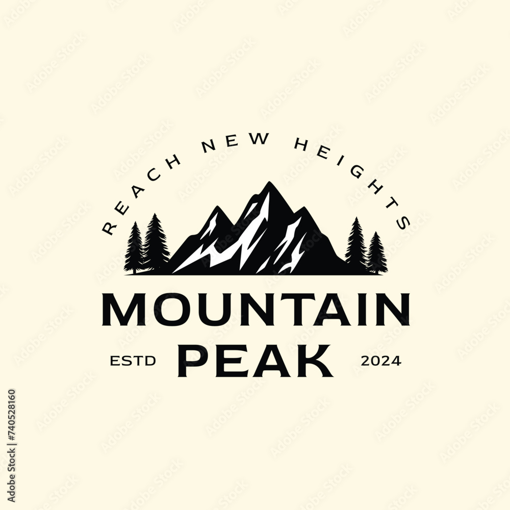 Adventure mountain logo design template vector illustration