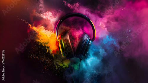 A colorful explosion background for dj's 