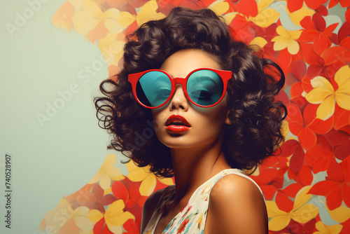 beautiful young woman wearing sunglasses