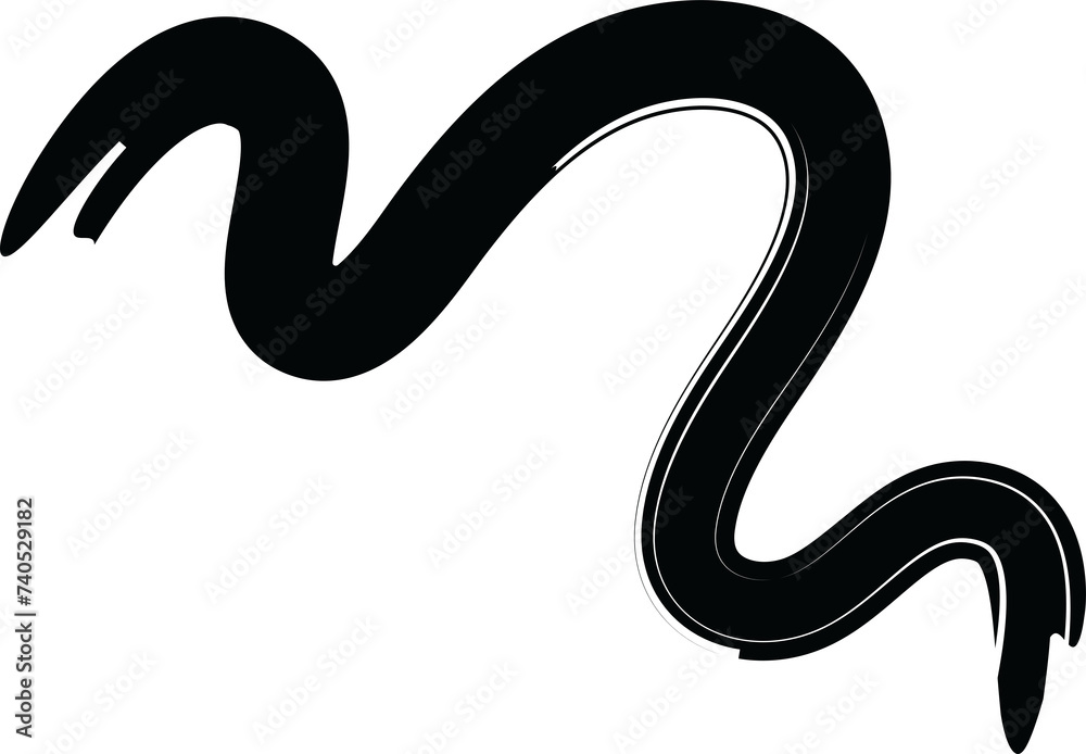 Black wiggly squiggly hand drawn brushstroke line illustration Black wiggly squiggly hand drawn brushstroke line illustration