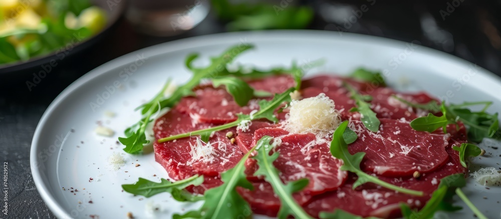 Delicious plate of food featuring succulent meat and fresh greens served beautifully