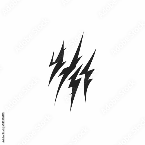 Black simple abstract electricity logo element on white background Generative Ai